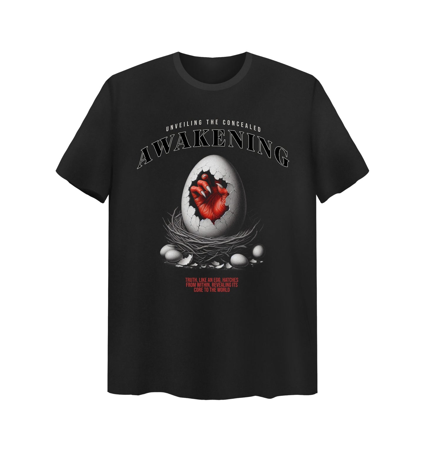 Schwarzes T-Shirt mit Awakening Design
