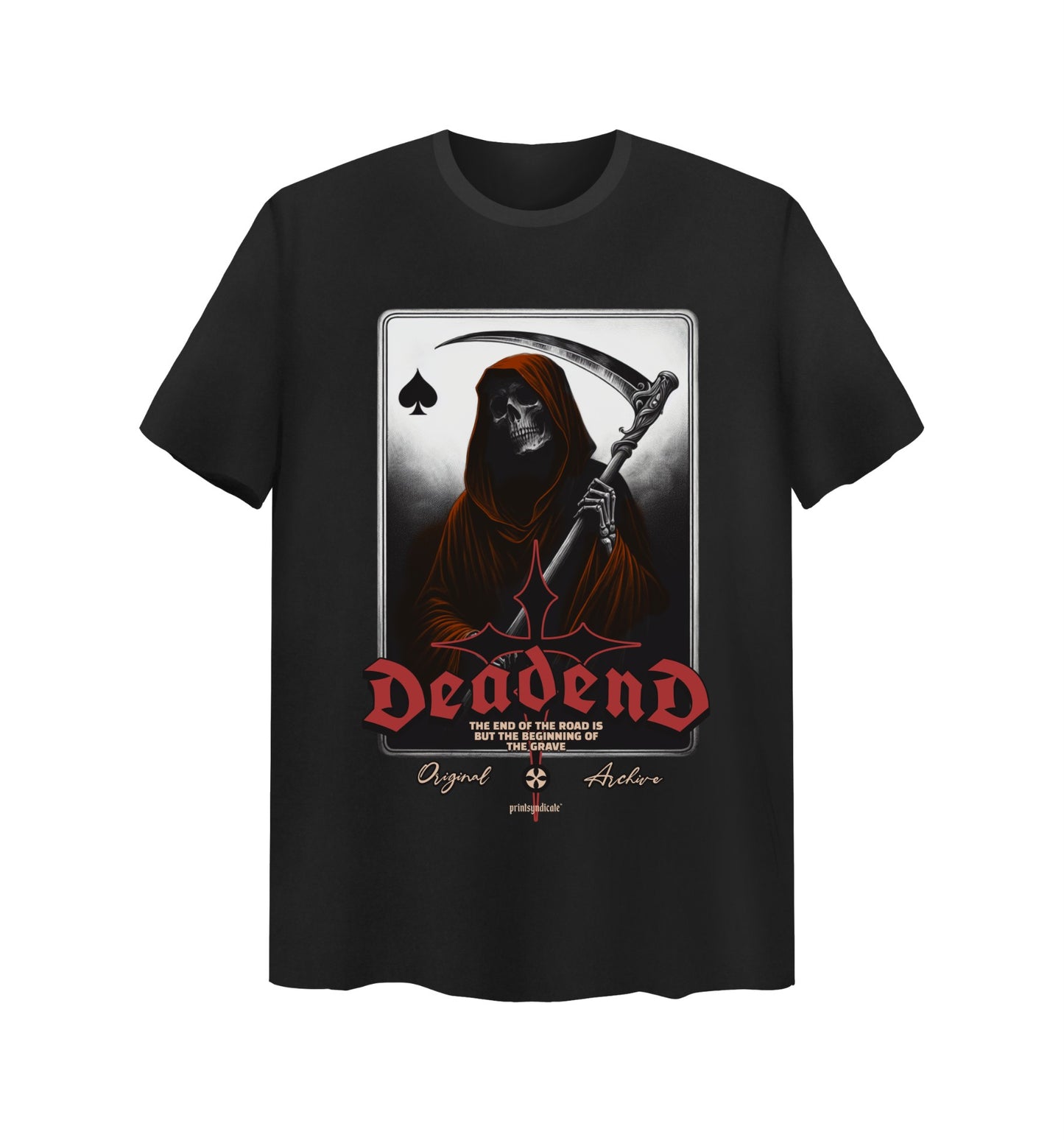 Schwarzes T-Shirt mit Deadend Design