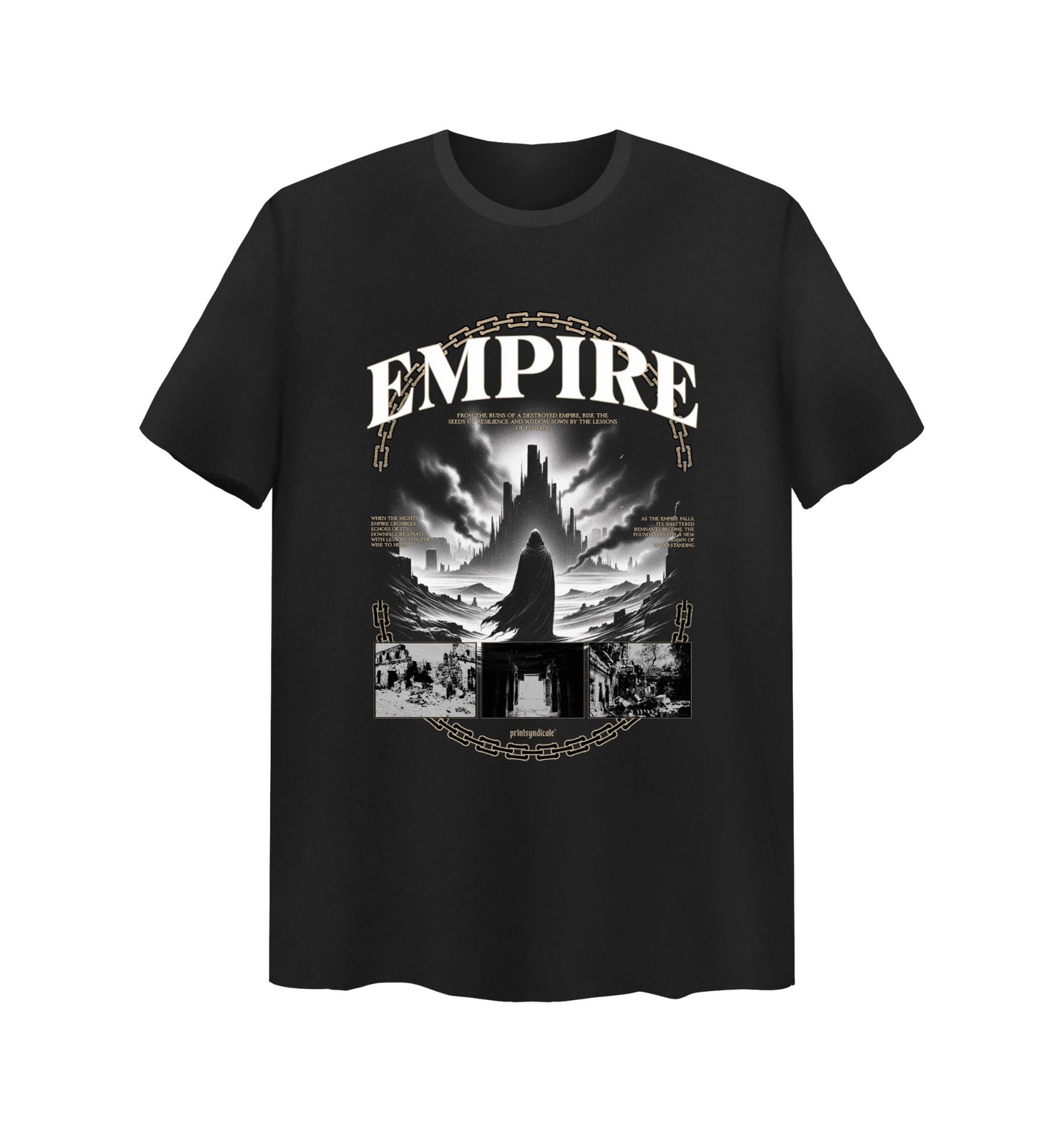 Schwarzes T-Shirt mit Empire Design