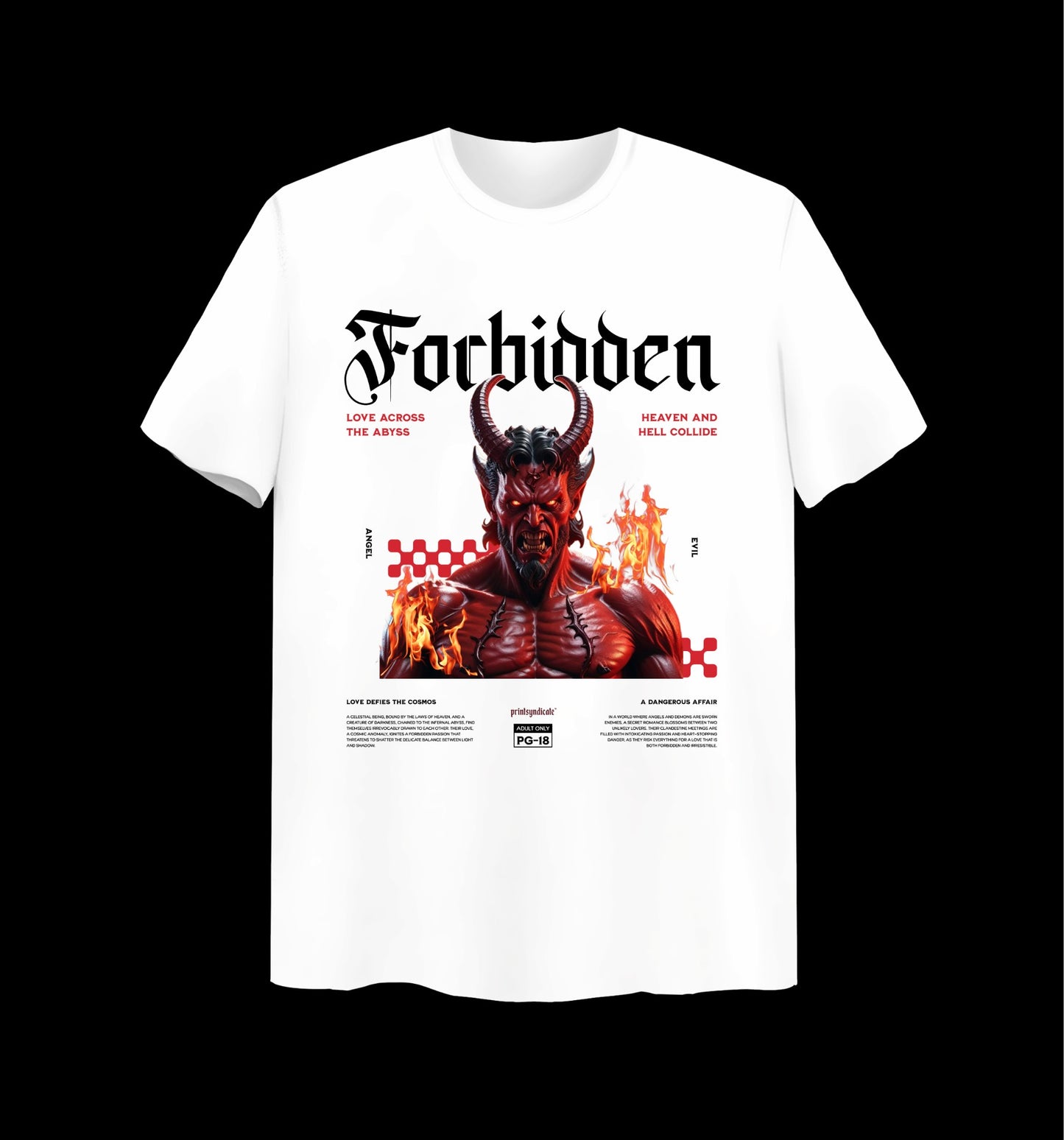 WeißesT-Shirt mit Forbidden Design