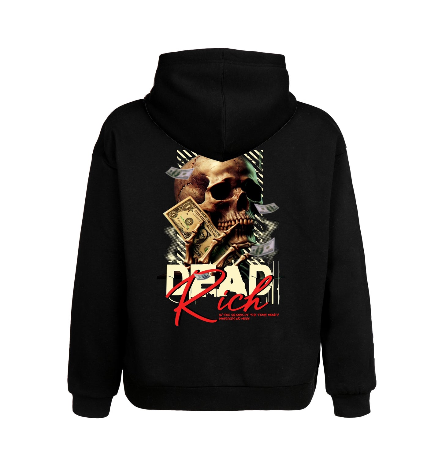 Schwarzer Hoodie mit Dead Rich Design