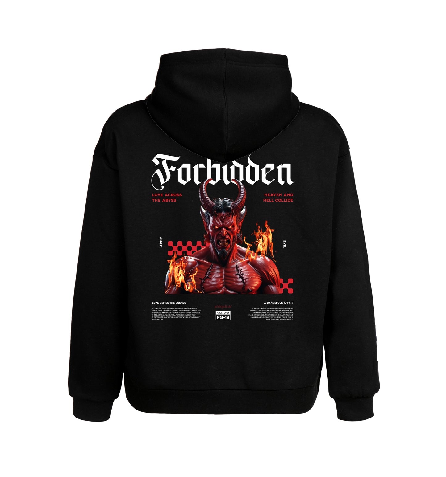 Schwarzer Hoodie mit Forbidden Design