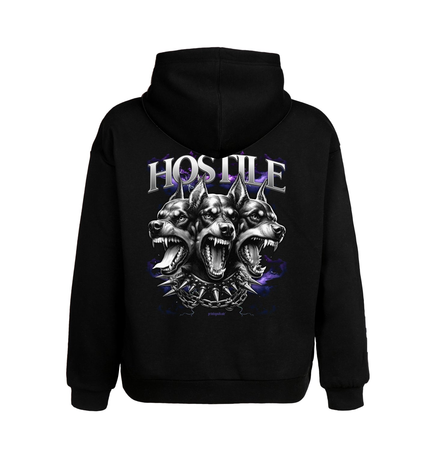 Schwarzer Hoodie mit Hostile Design