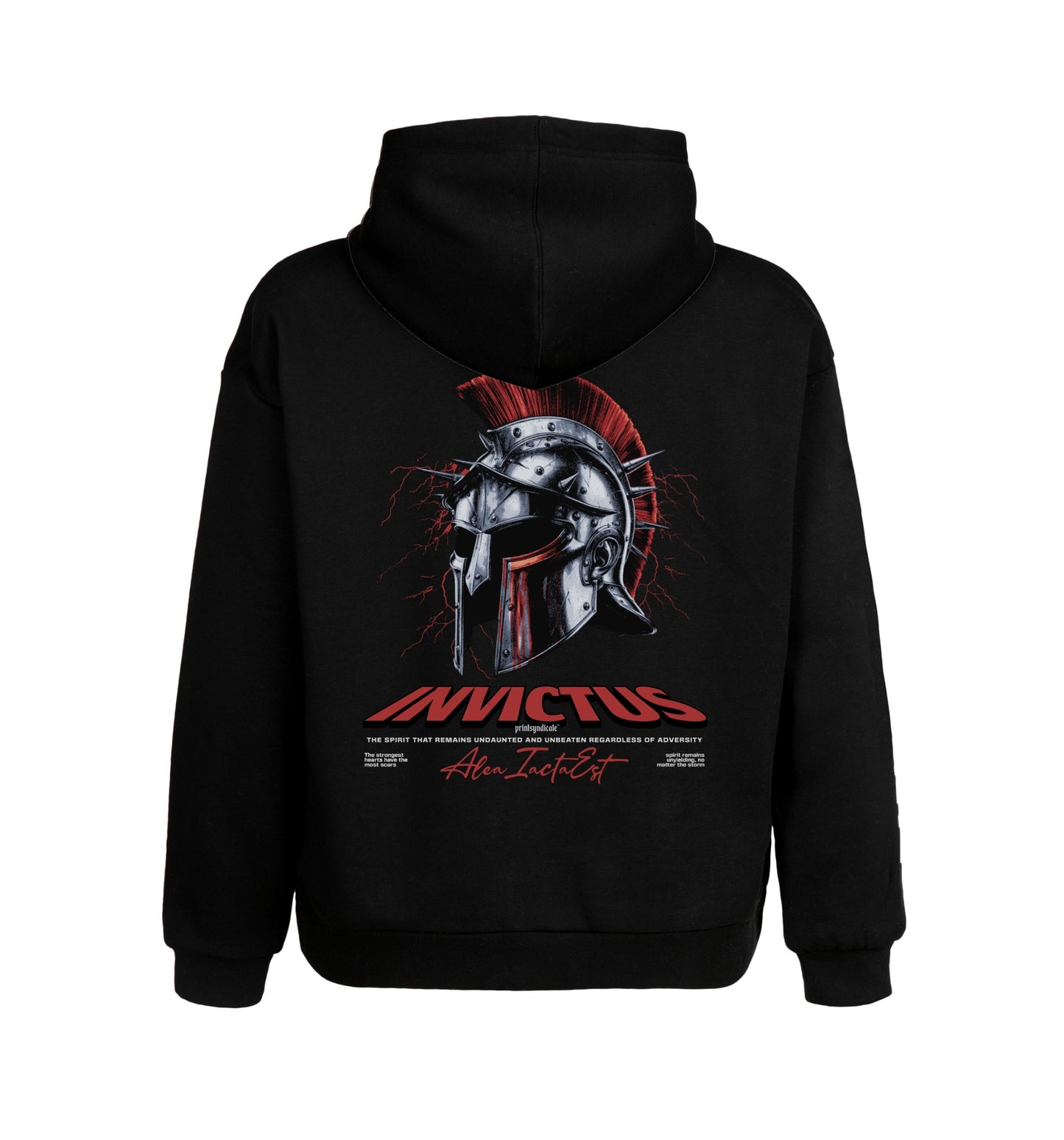 Schwarzer Hoodie mit Invictus Design