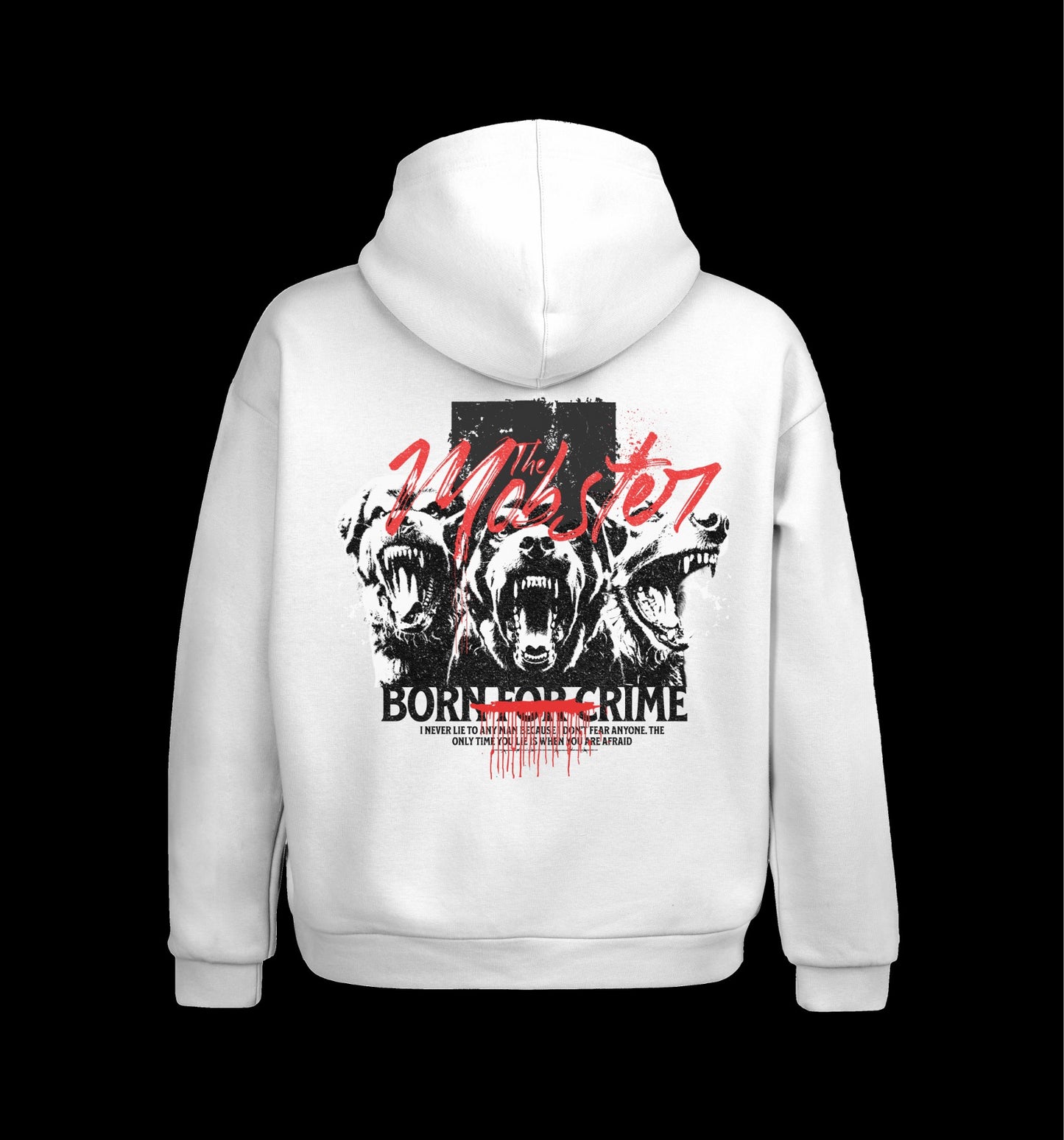 Weißer Hoodie mit Mobster Design