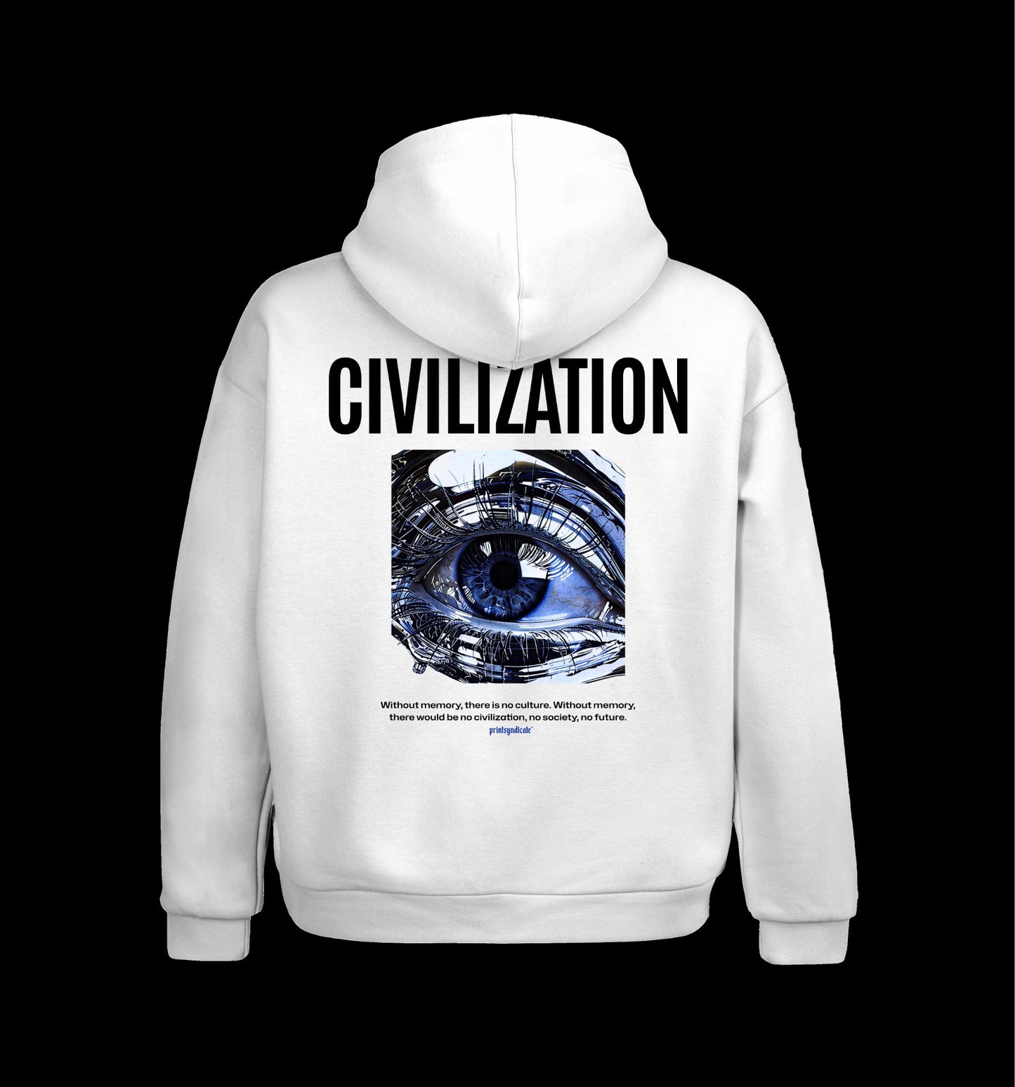 Weißer Hoodie mit Civilization Design
