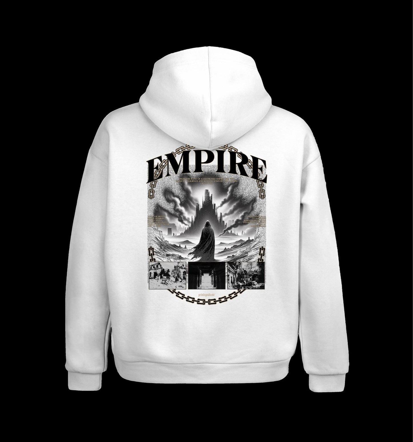 Weißer Hoodie mit Empire Design