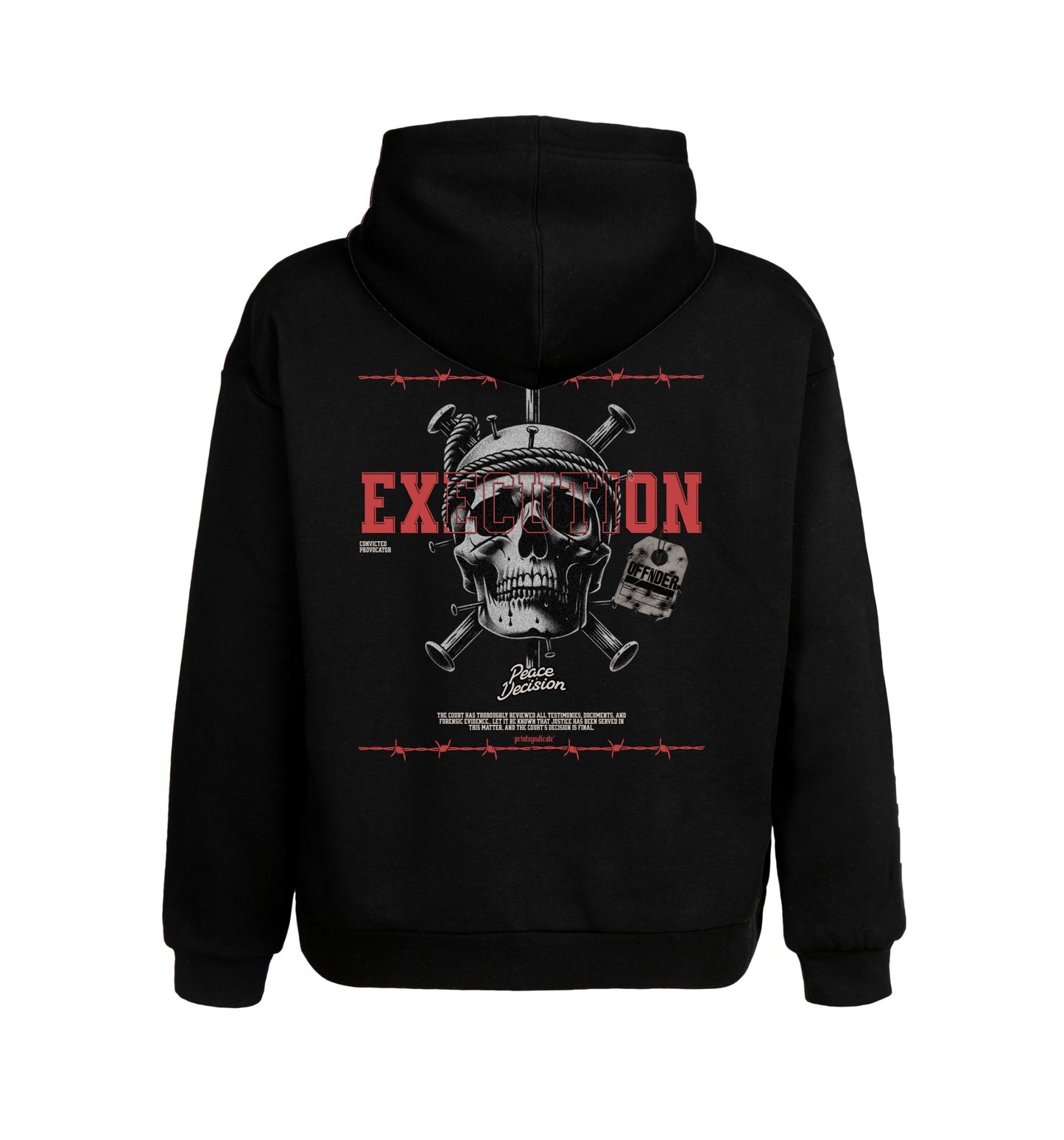 Schwarzer Hoodie mit Execution Design