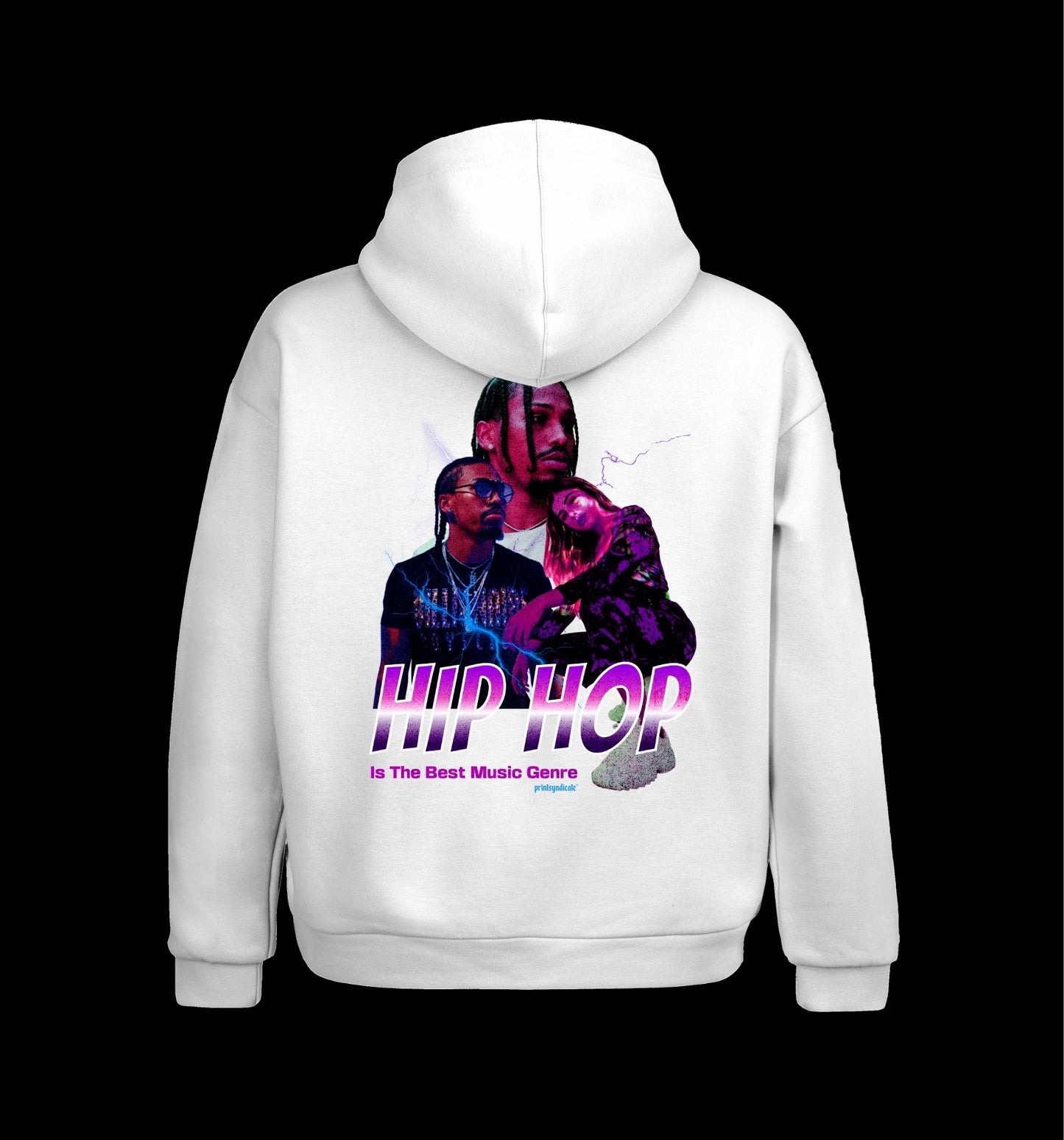 Weißer Hoodie mit Hip Hop Design