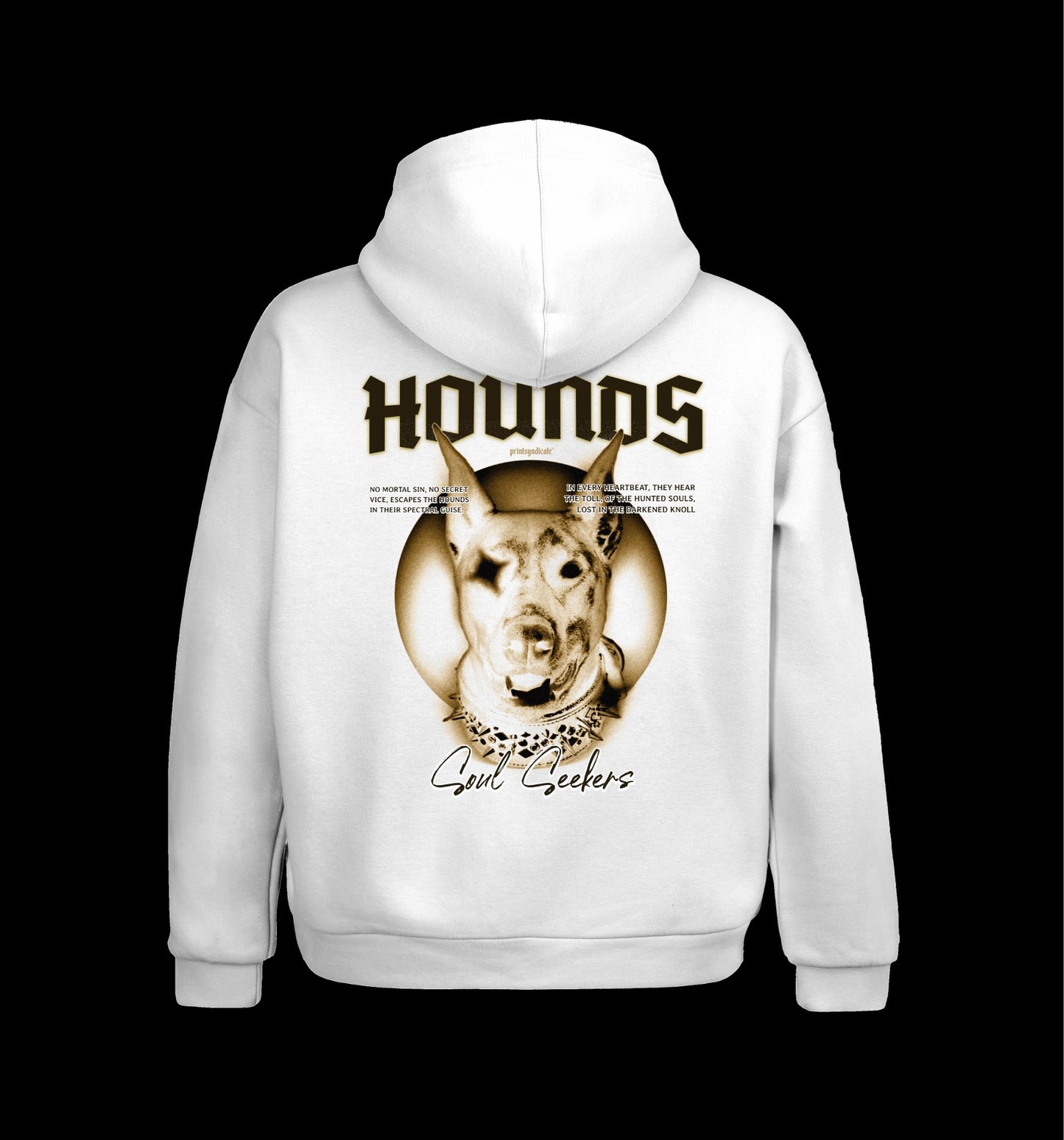 Weißer Hoodie mit Hounds Design