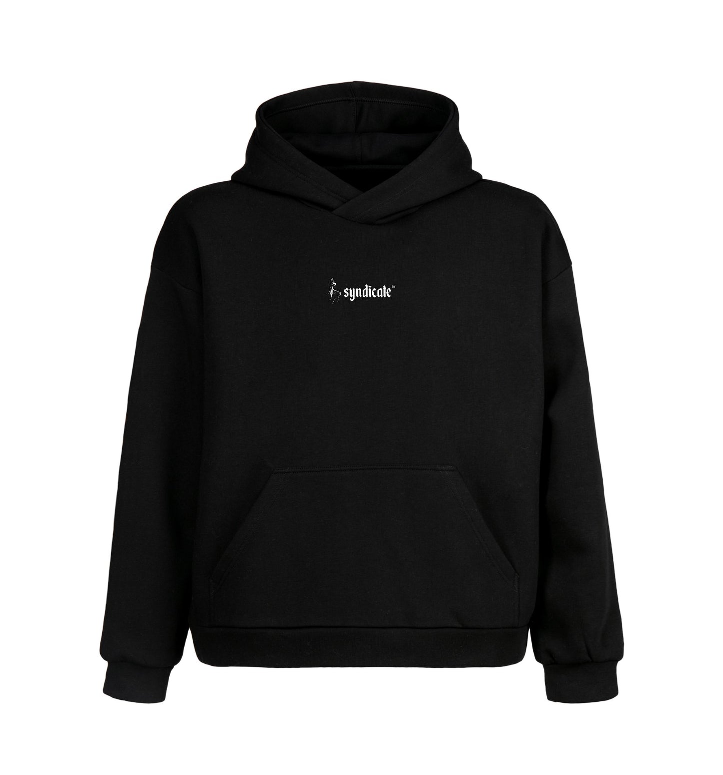 Schwarzer Hoodie mit Syndicate Logo Design