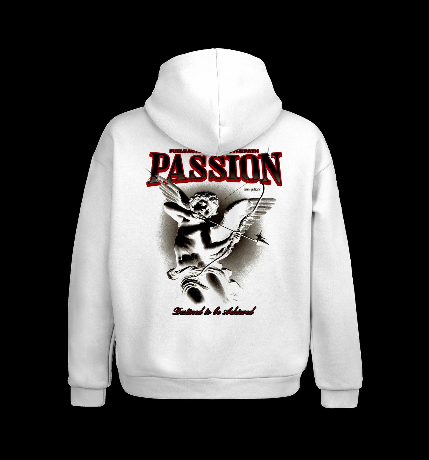 Weißer Hoodie mit Passion Design