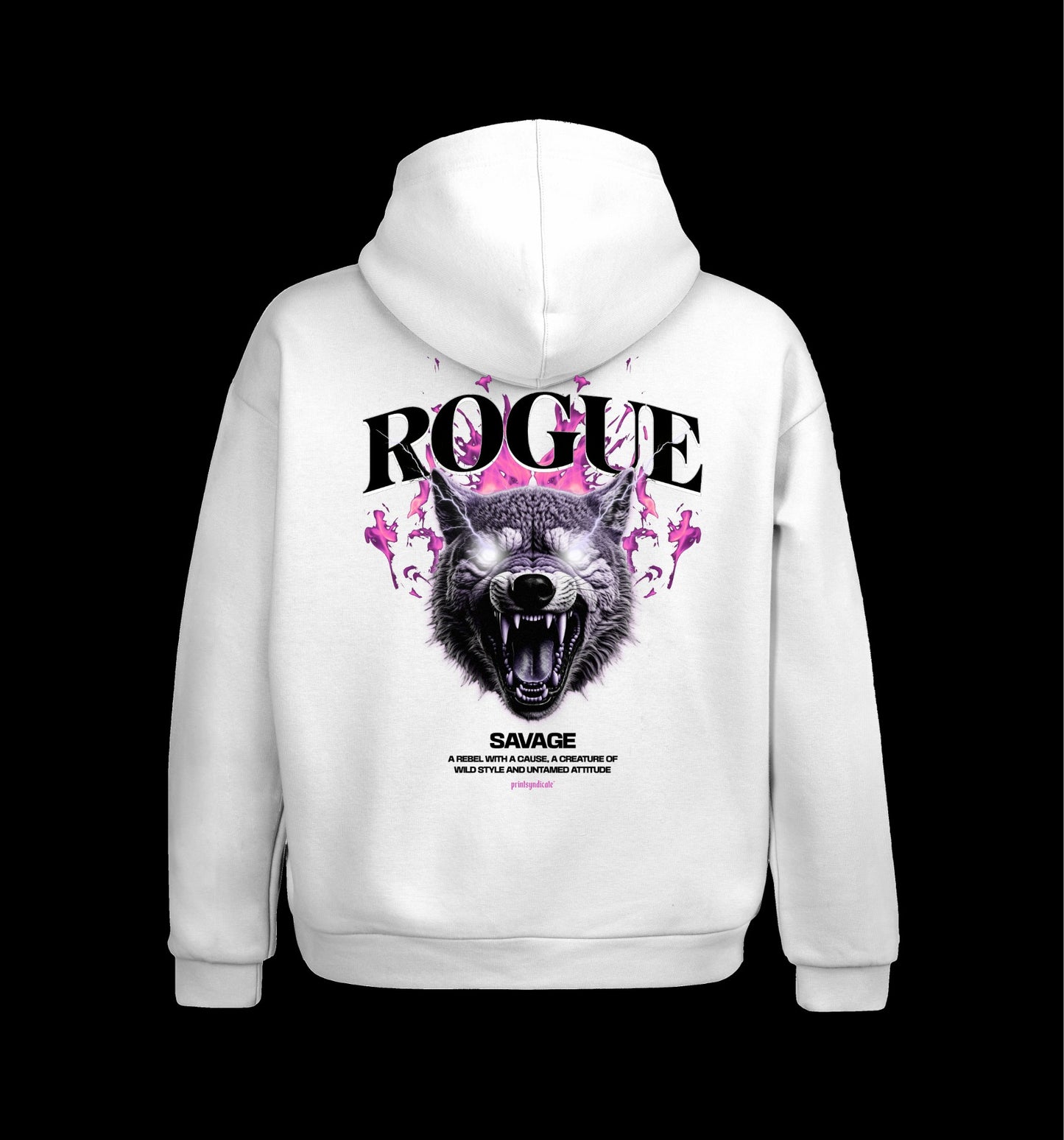 Weißer Hoodie mit Rogue Design