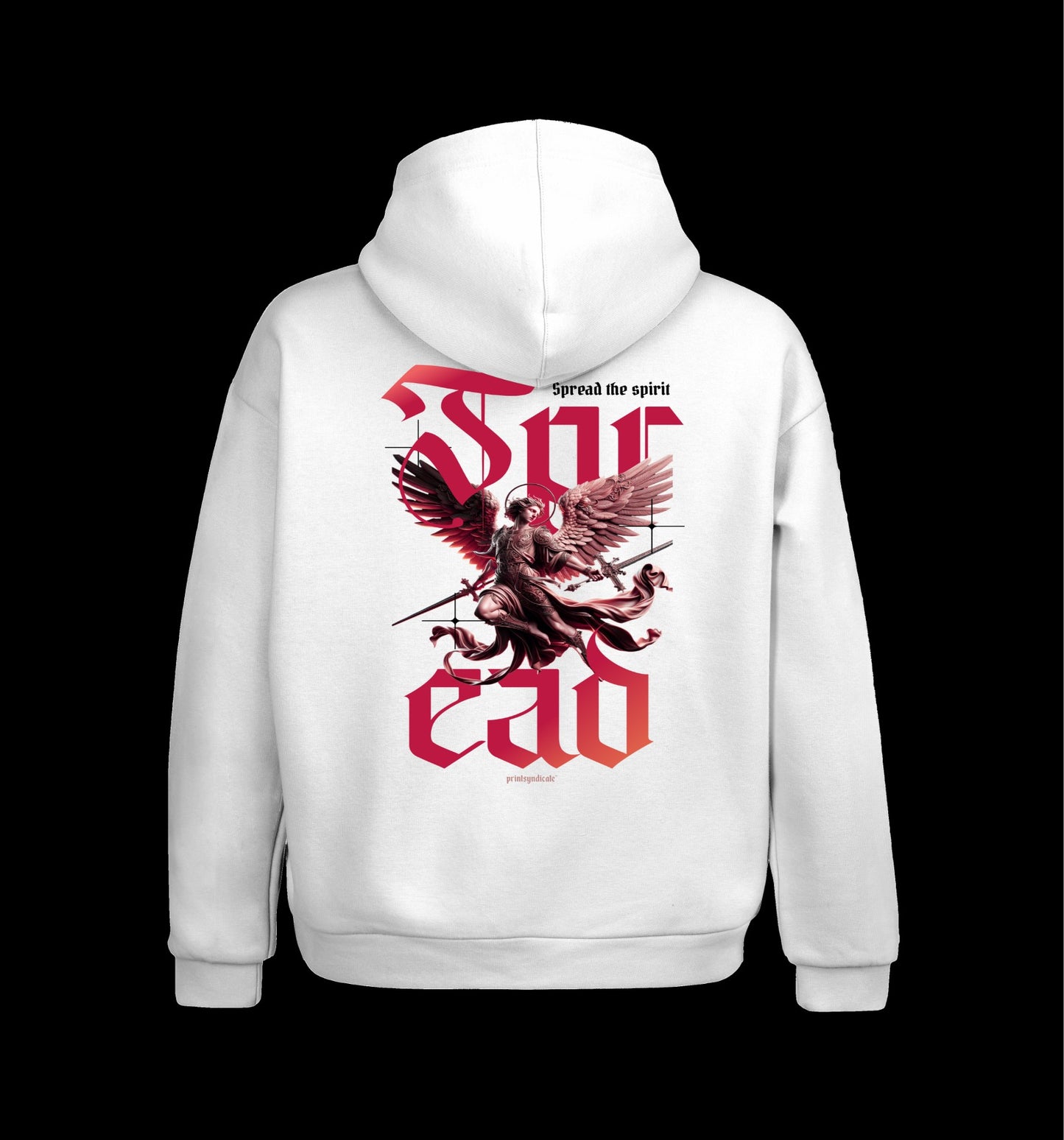 Weißer Hoodie mit Spread Design