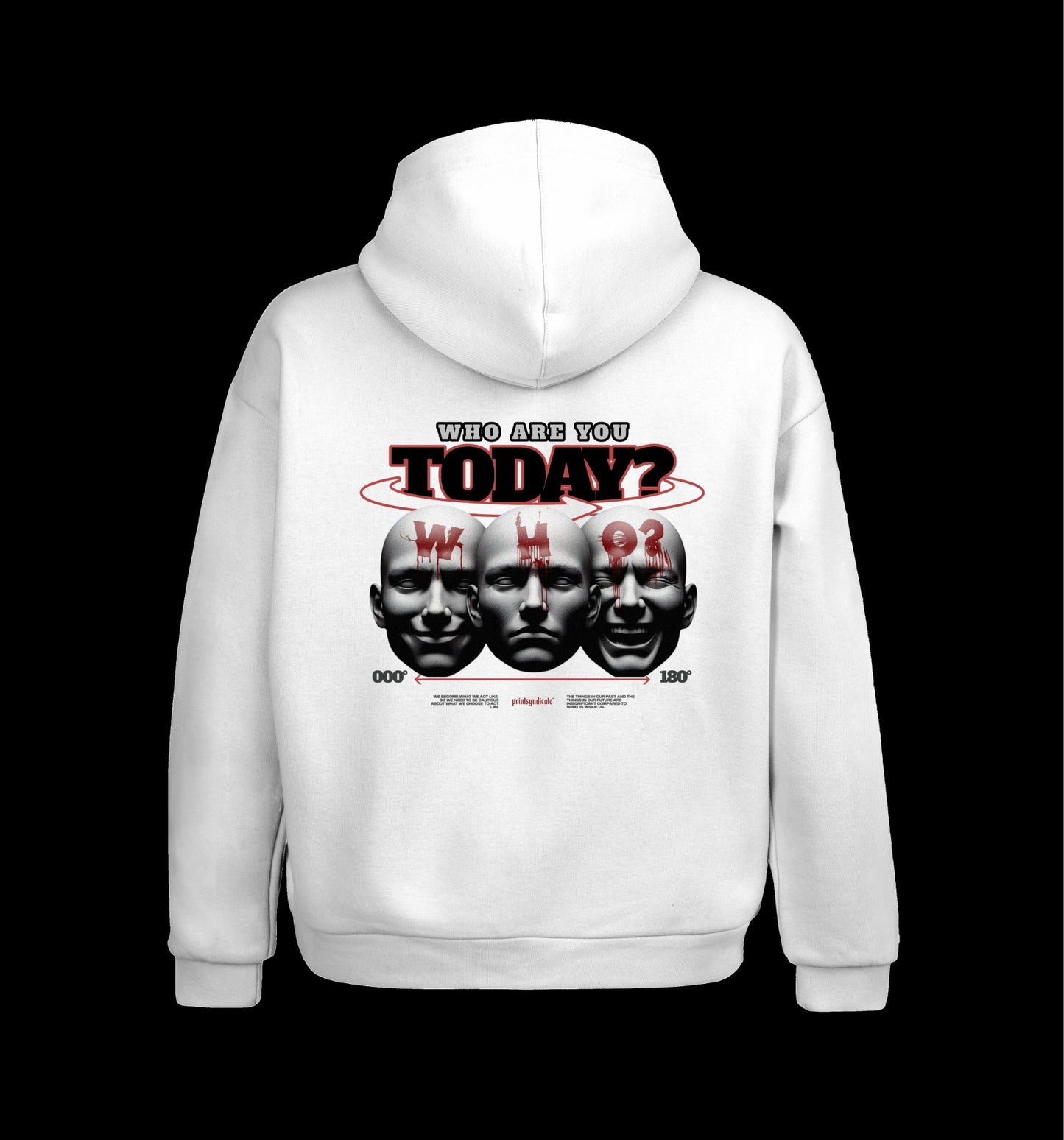 Weißer Hoodie mit Who Design