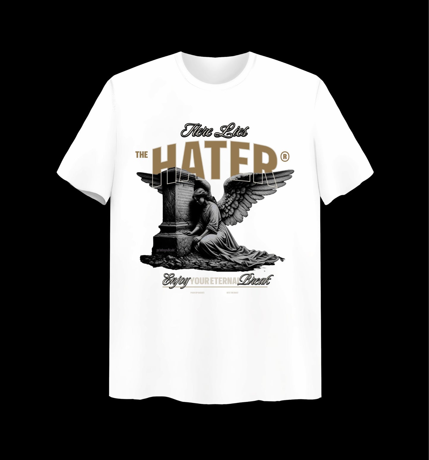 Weißes T-Shirt mit Hater Design