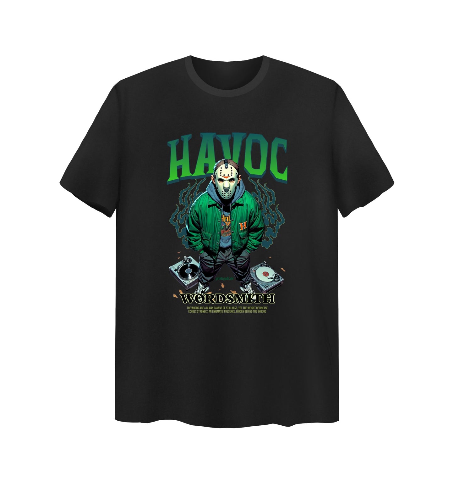 Schwarzes T-Shirt mit Havoc Design