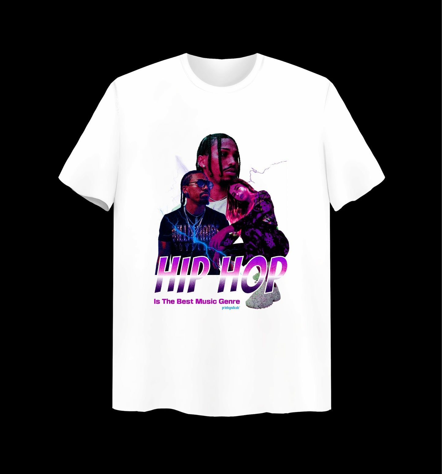 Weißes T-Shirt mit Hip Hop Design