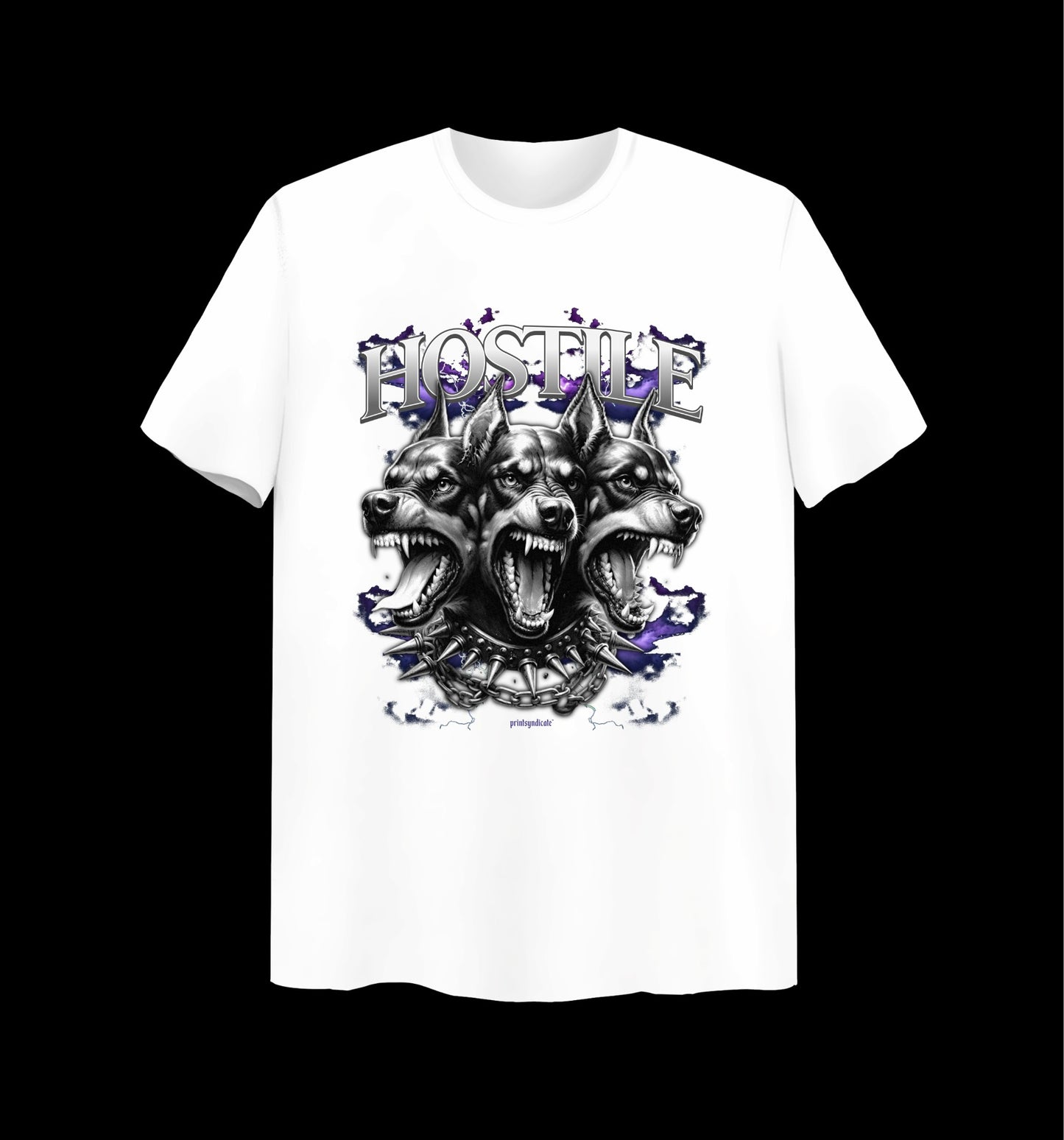 Weißes T-Shirt mit Hostile Design