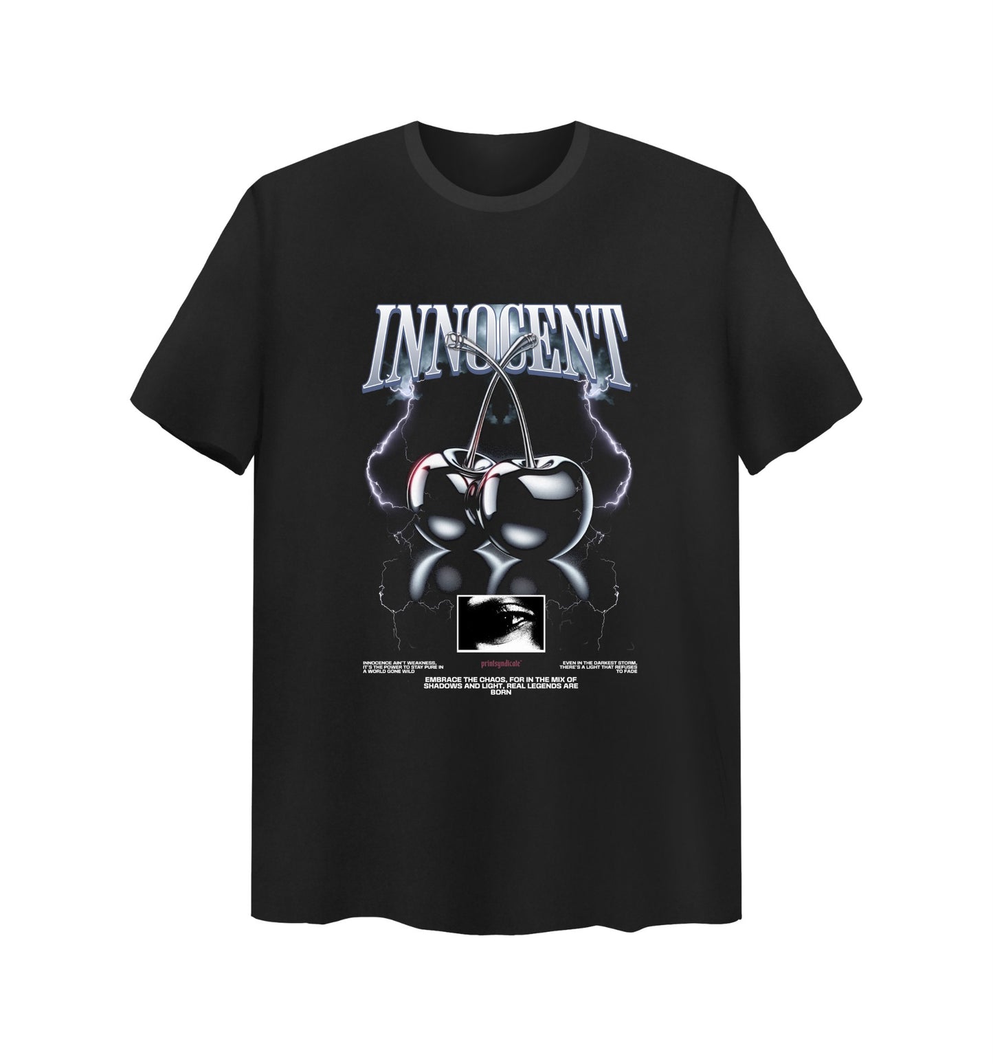Schwarzes T-Shirt mit Innocent Design