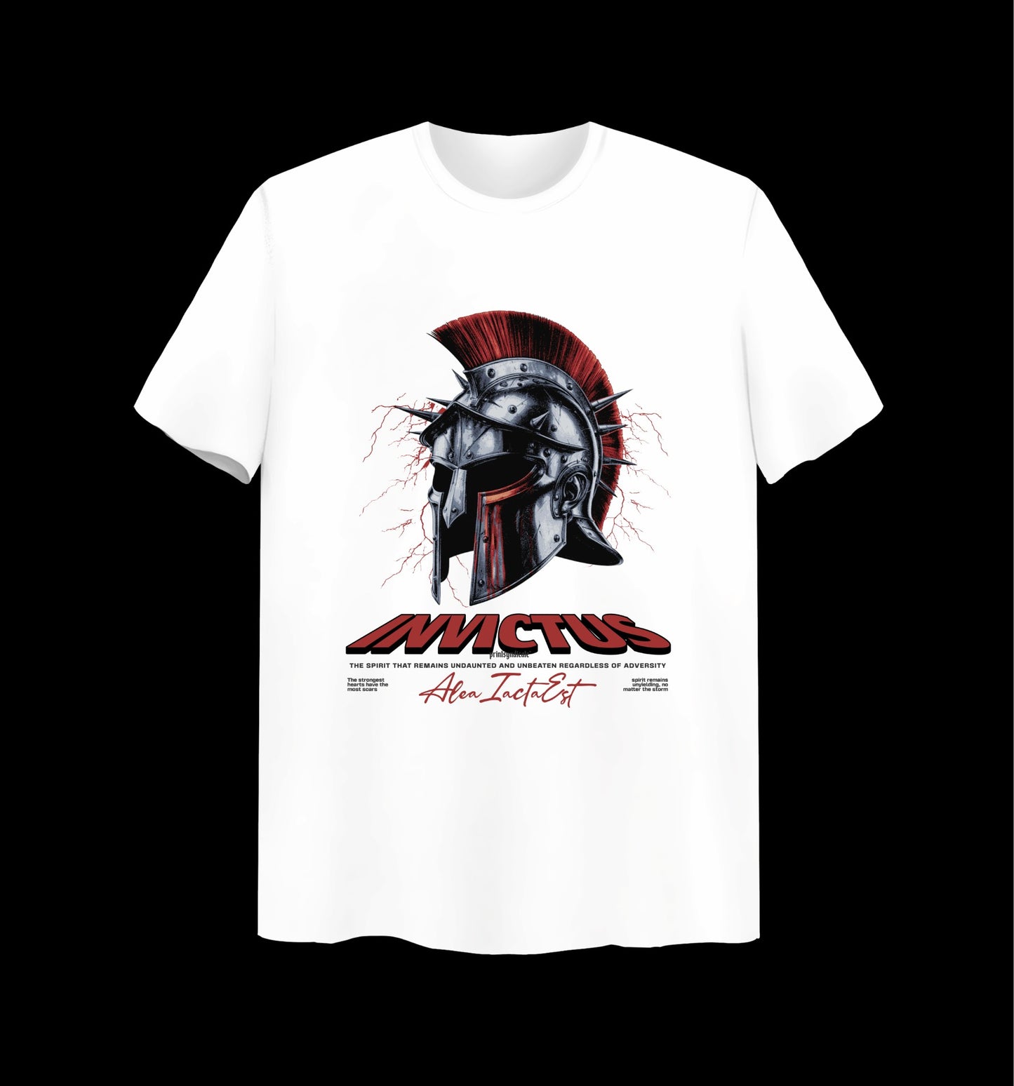 Weißes T-Shirt mit Invictus Design