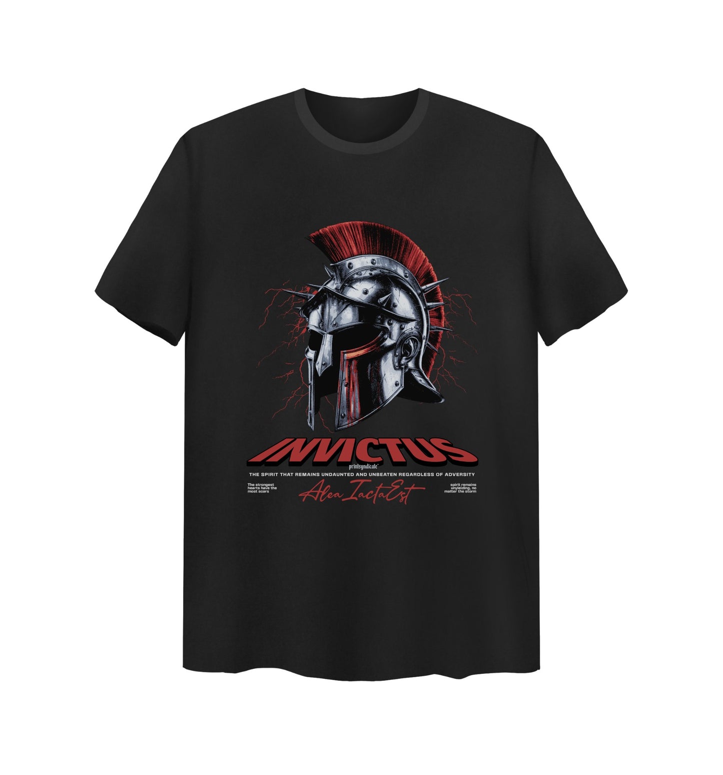 Schwarzes T-Shirt mit Invictus Design