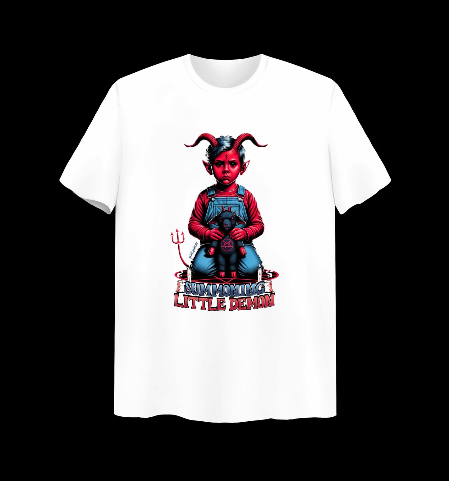 Weißes T-Shirt mit Little Demon Design