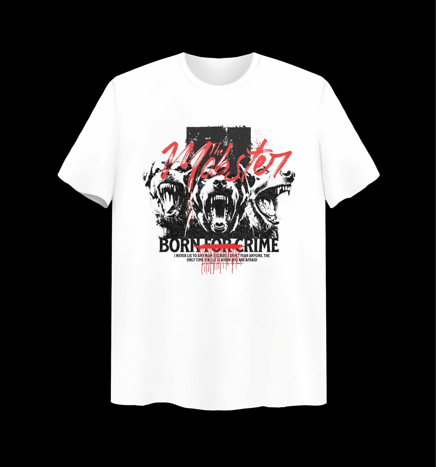 Weißes T-Shirt mit Mobster Design