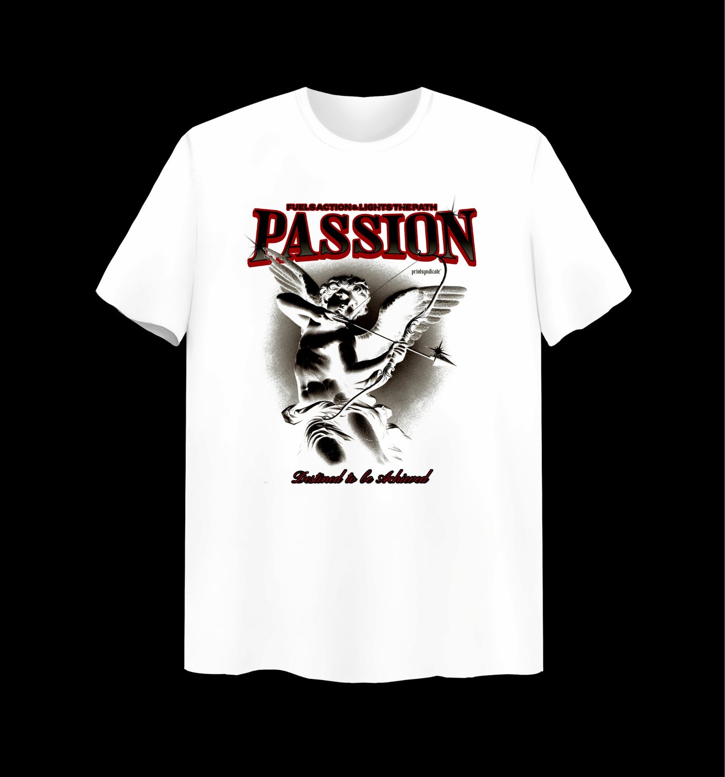 Weißes T-Shirt mit Passion Design