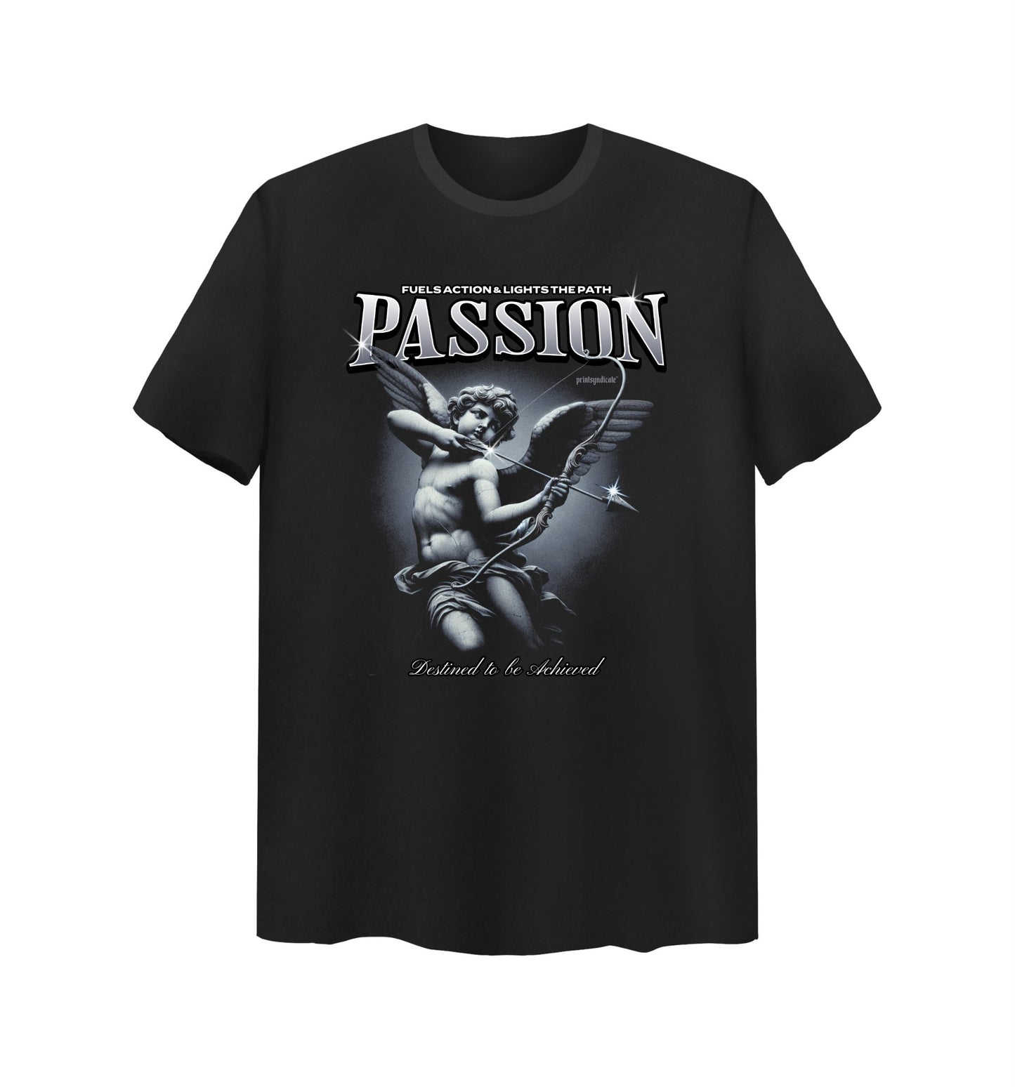 Schwarzes T-Shirt mit Passion Design