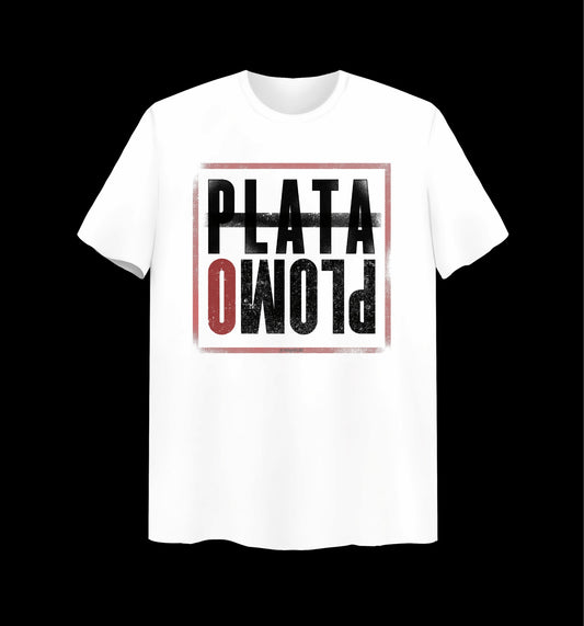 Weißes T-Shirt mit Plata Plomo Design