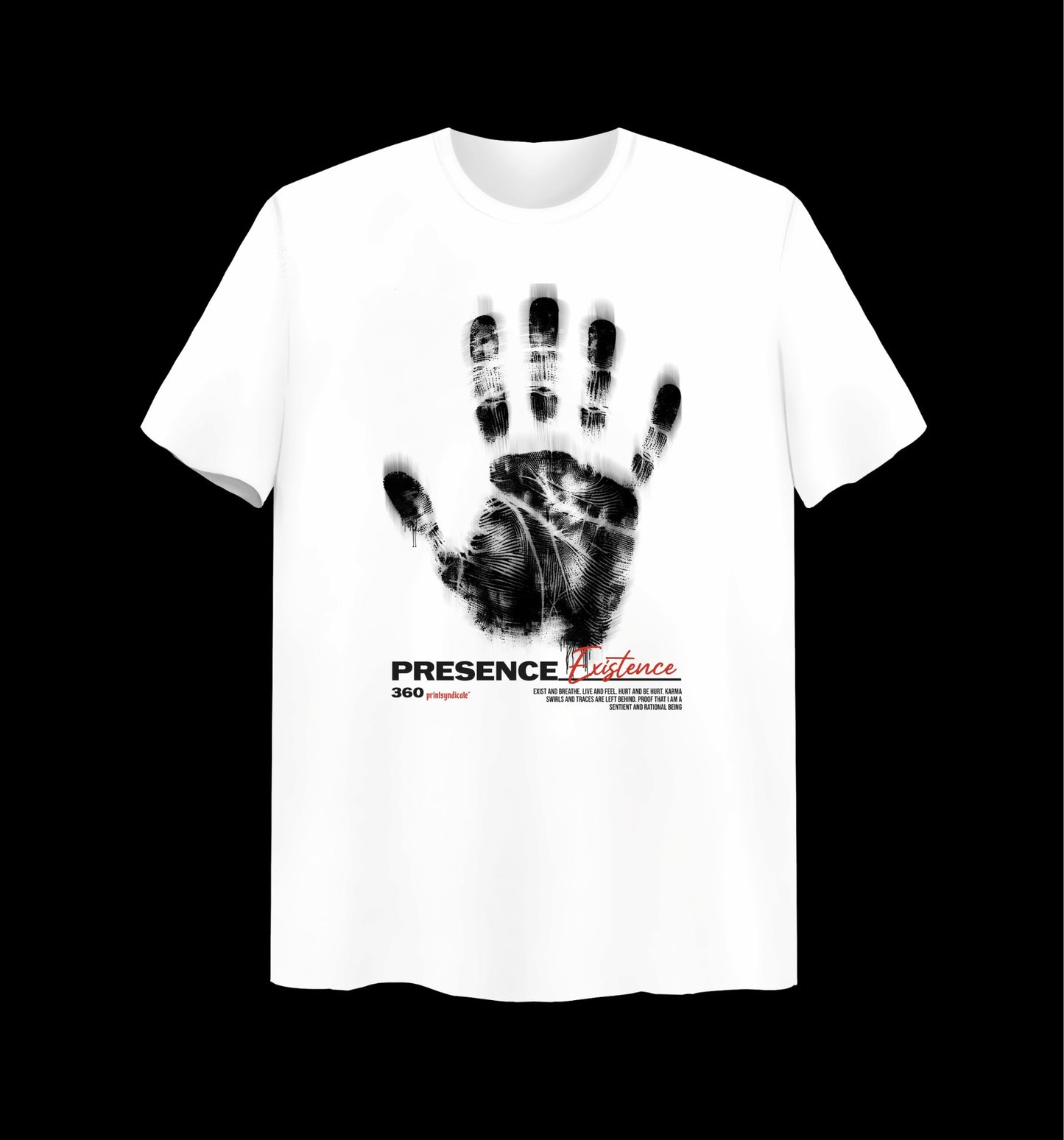 Weißes T-Shirt mit Presence Design