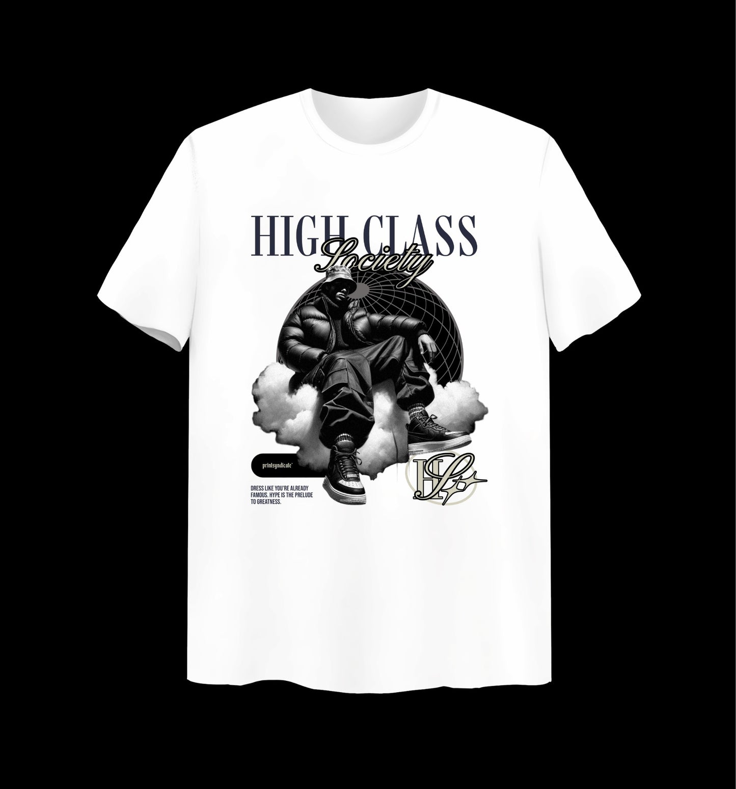 Weißes T-Shirt mit Society Design