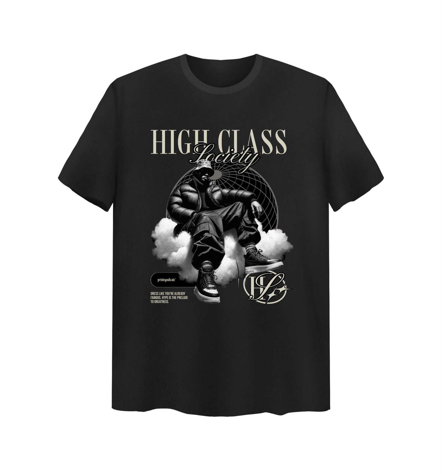 Schwarzes T-Shirt mit Society Design