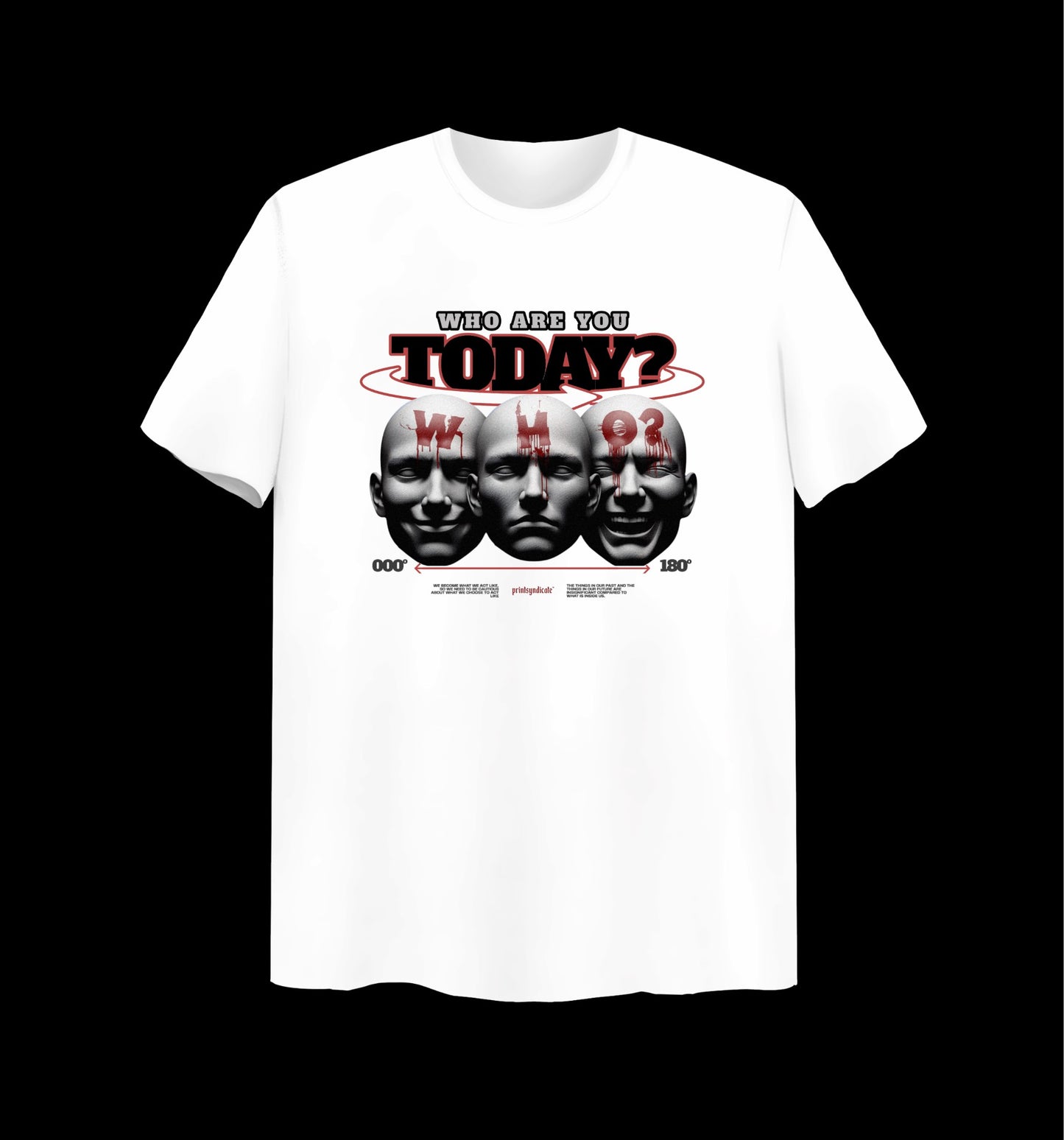 Weißes T-Shirt mit Who Design