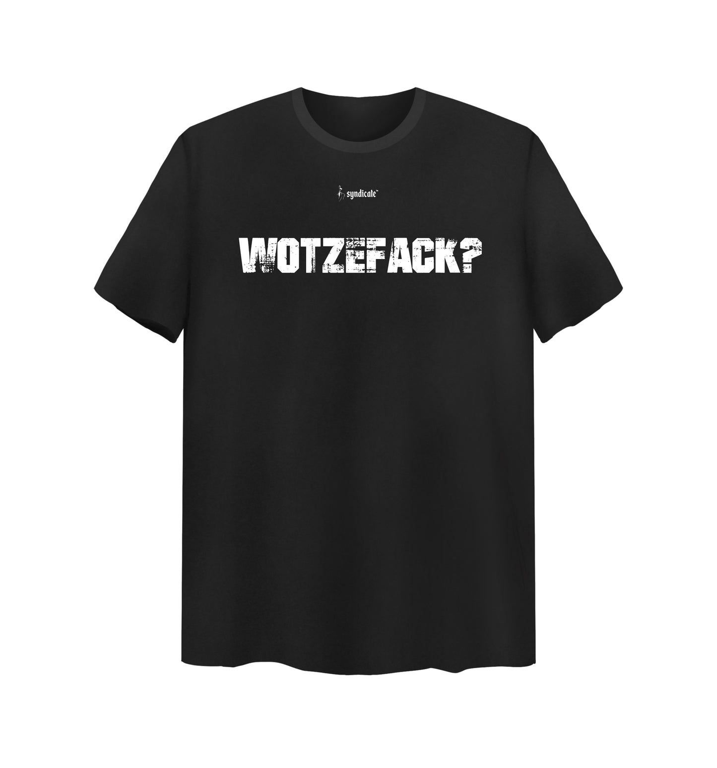 Schwarzes T-Shirt mit WOTZEFUCK Design