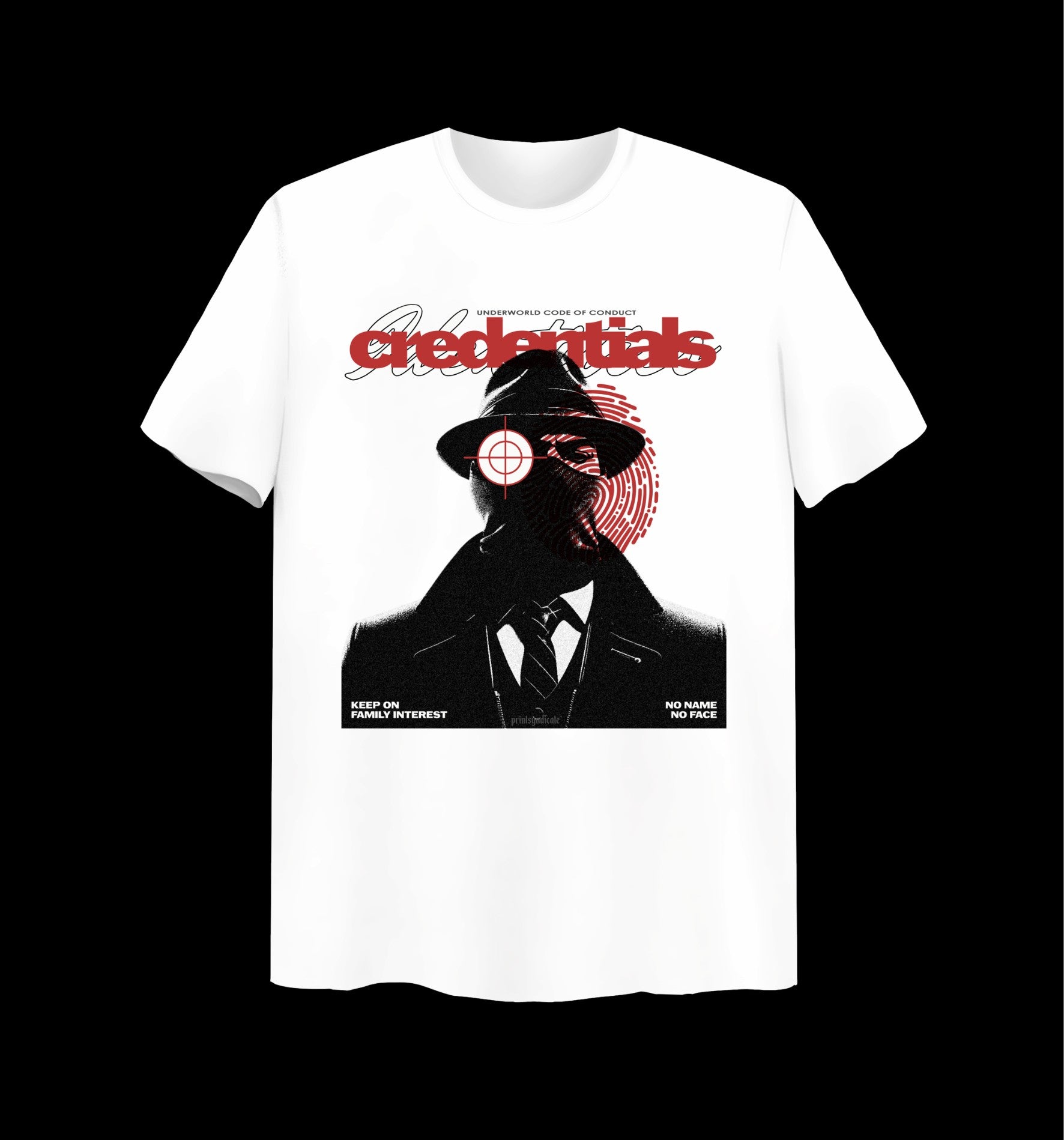 Weißes T-Shirt mit Credentials Design
