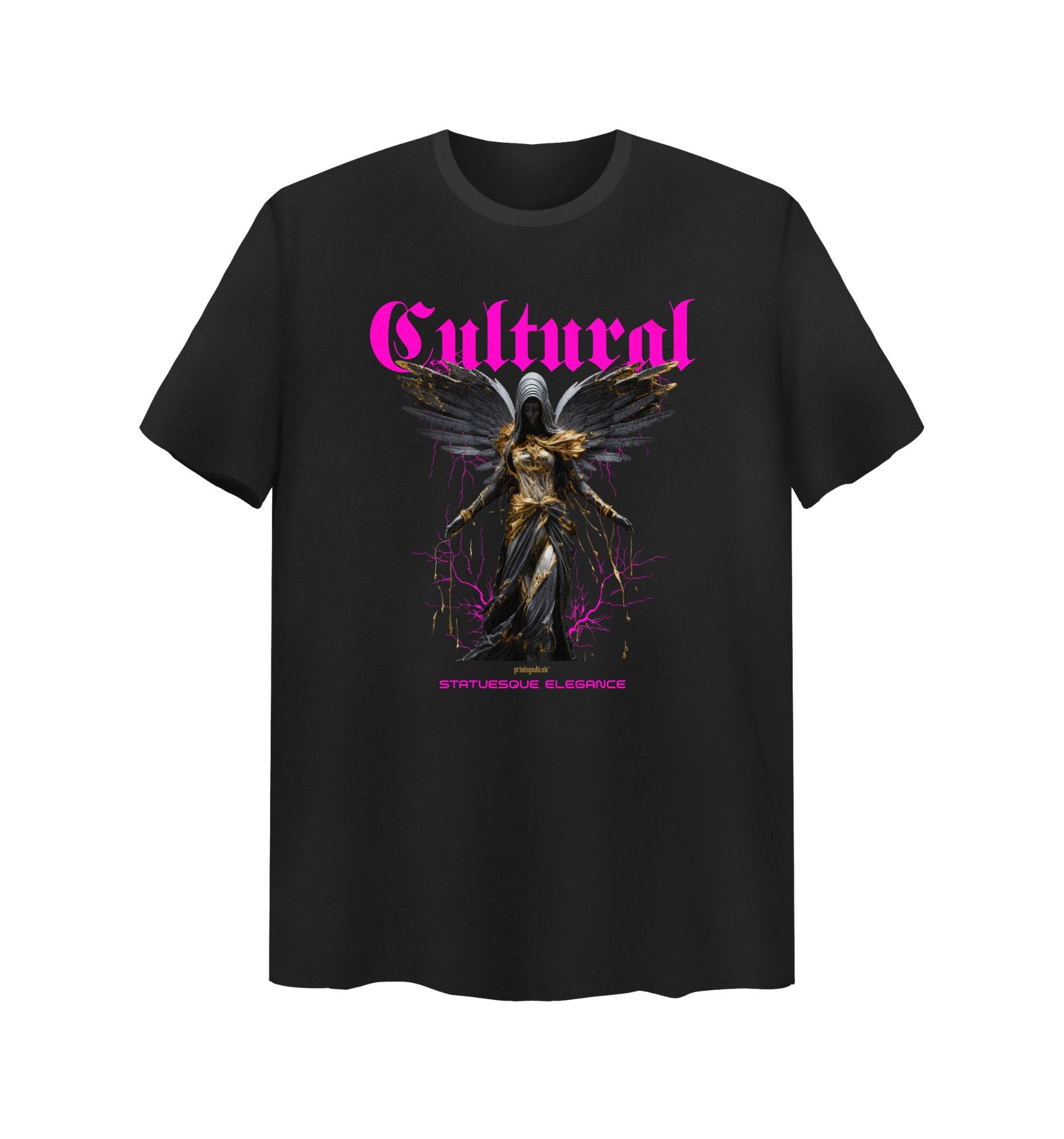 Schwarzes T-Shirt mit Cultural Design