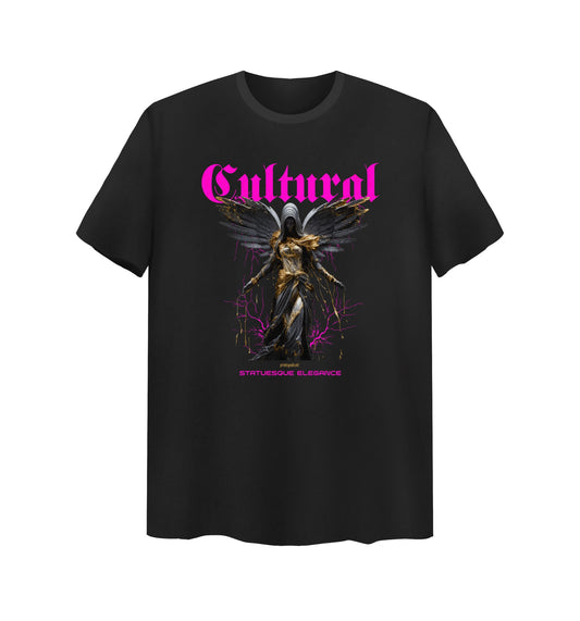 Schwarzes T-Shirt mit Cultural Design