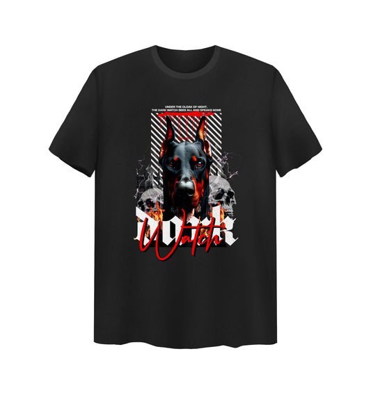 Schwarzes T-Shirt mit Dark Watch Design