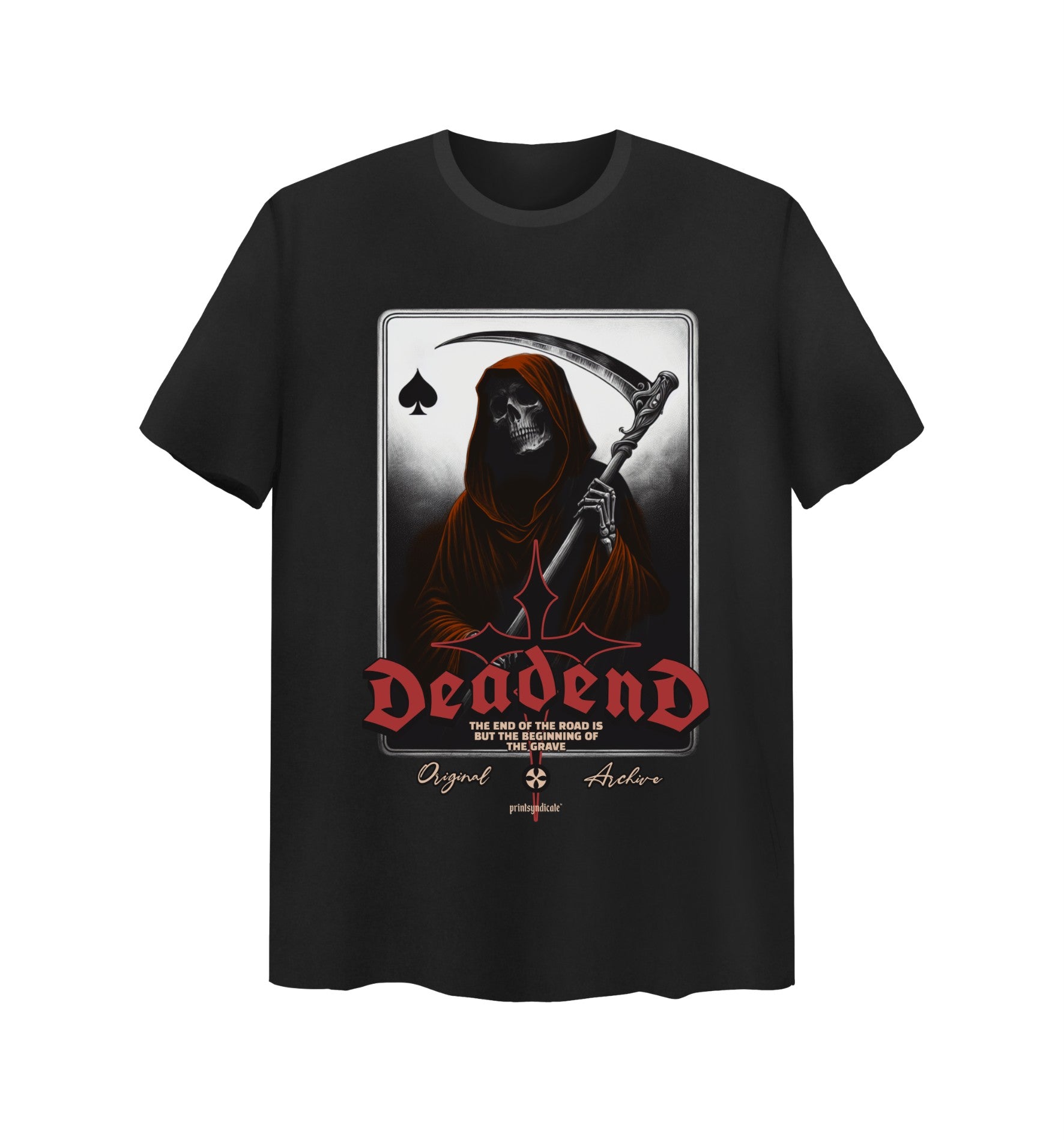 Schwarzes T-Shirt mit Deadend Design