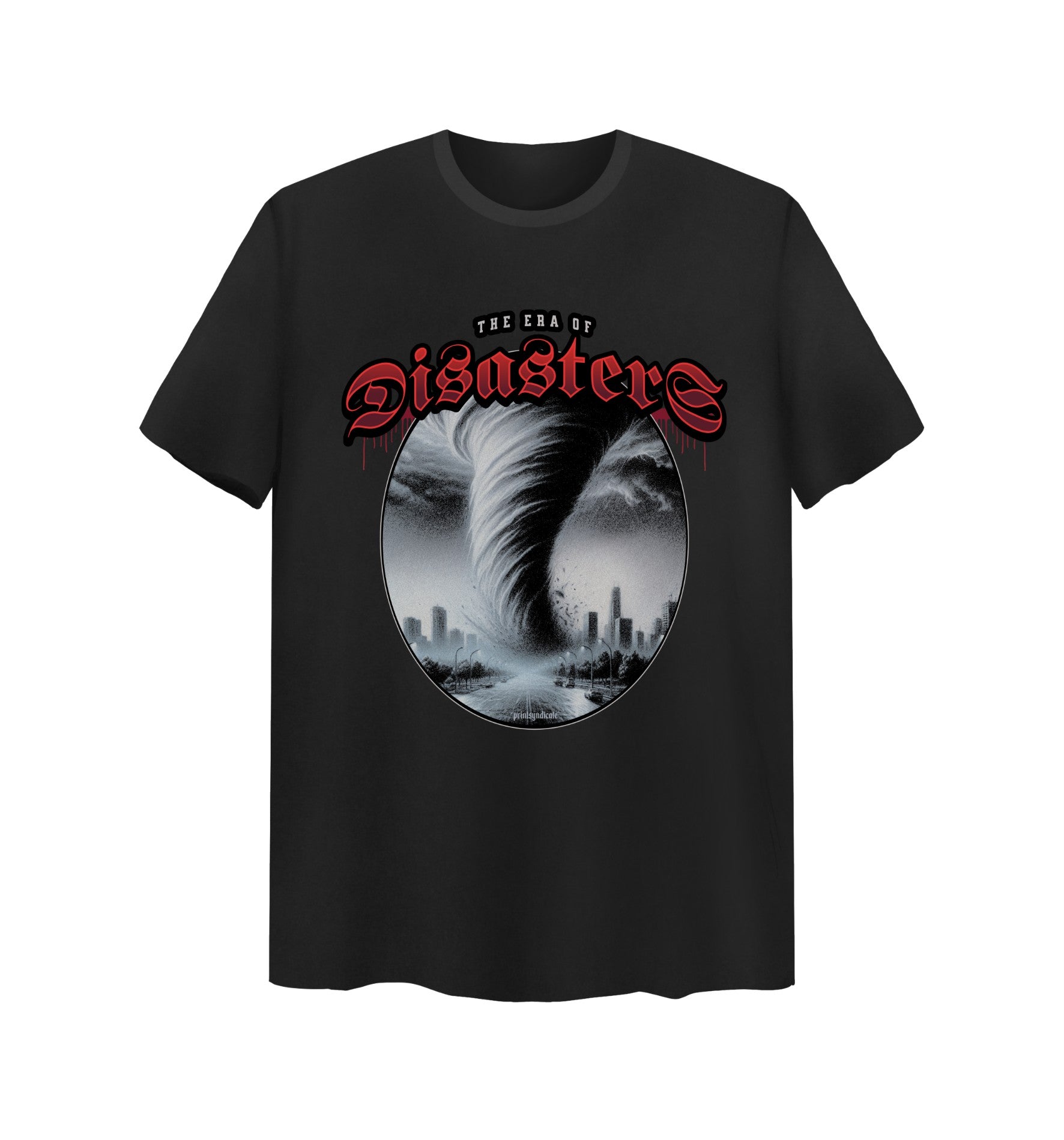 Schwarzes T-Shirt mit Disasters Design