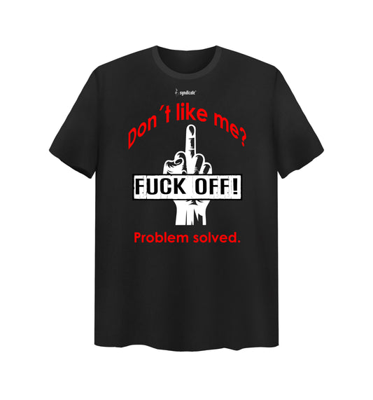 Schwarzes T-Shirt mit FUCK OFF Design