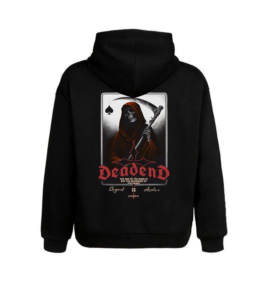 Schwarzer Hoodie mit Deadend Design