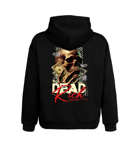 Schwarzer Hoodie mit Dead Rich Design