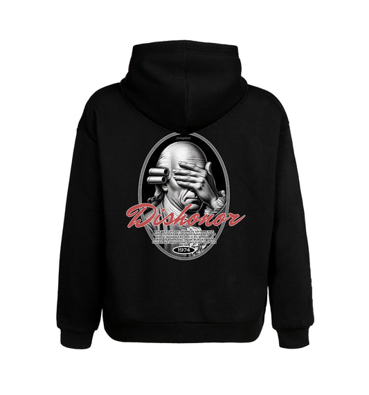 Schwarzer Hoodie mit Dishonor Design