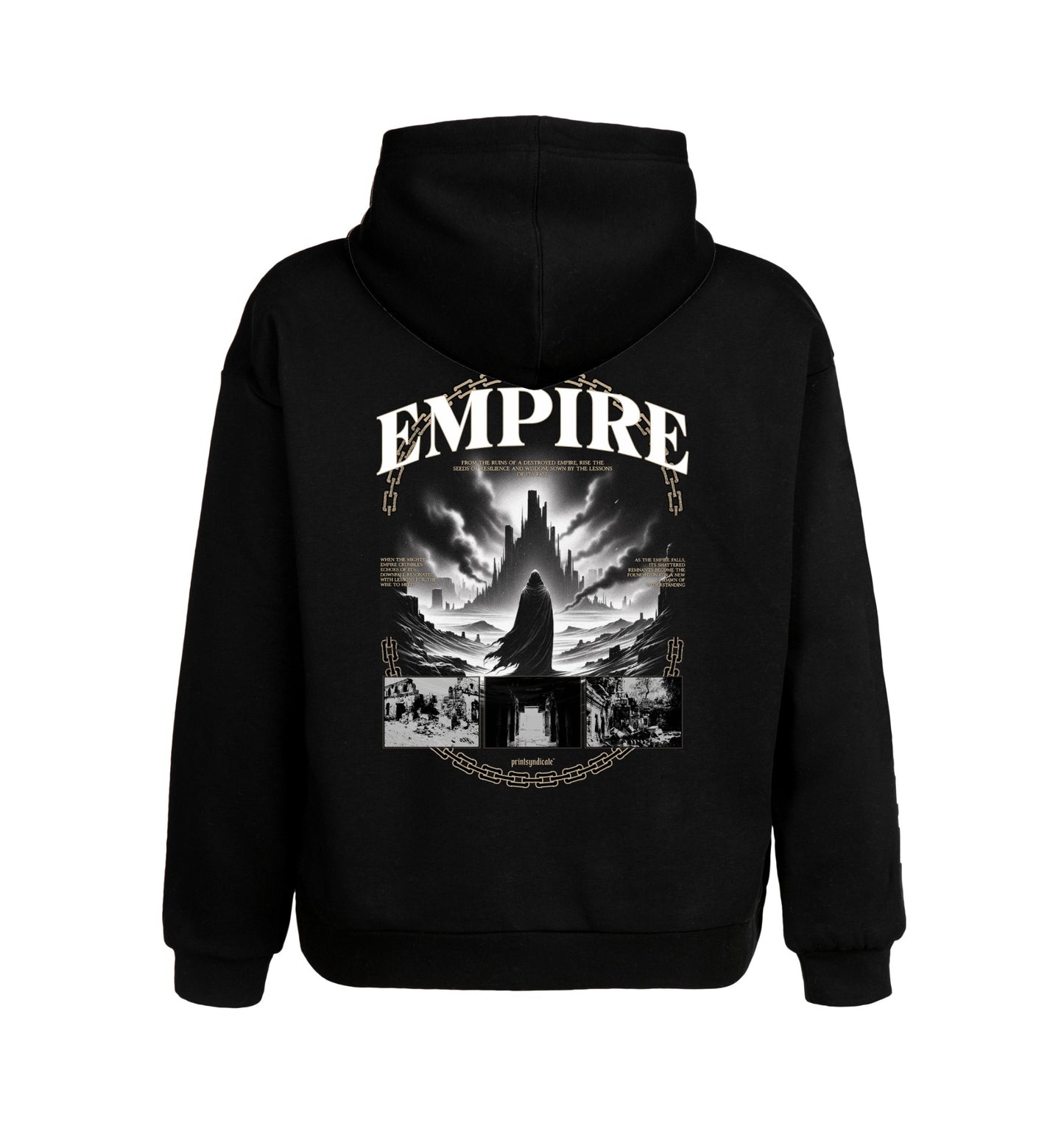 Schwarzer Hoodie mit Empire Design