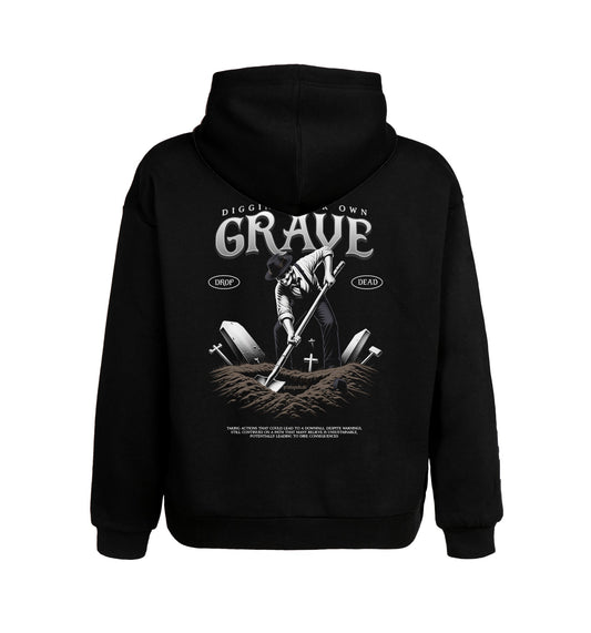 Schwarzer Hoodie mit Grave Design