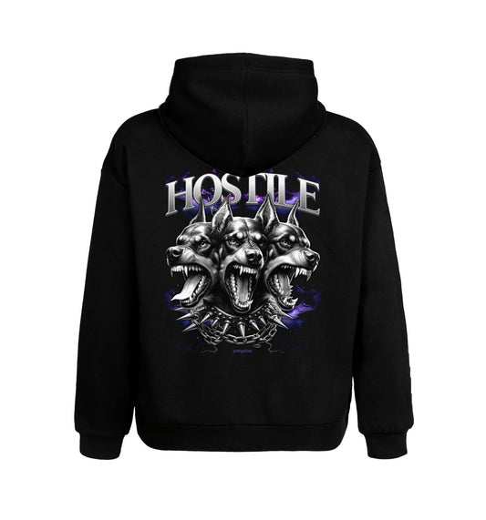 Schwarzer Hoodie mit Hostile Design