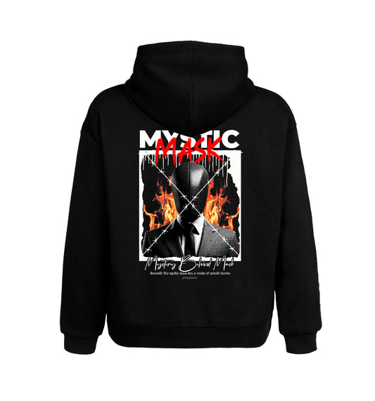 Schwarzer Hoodie mit Mask Design